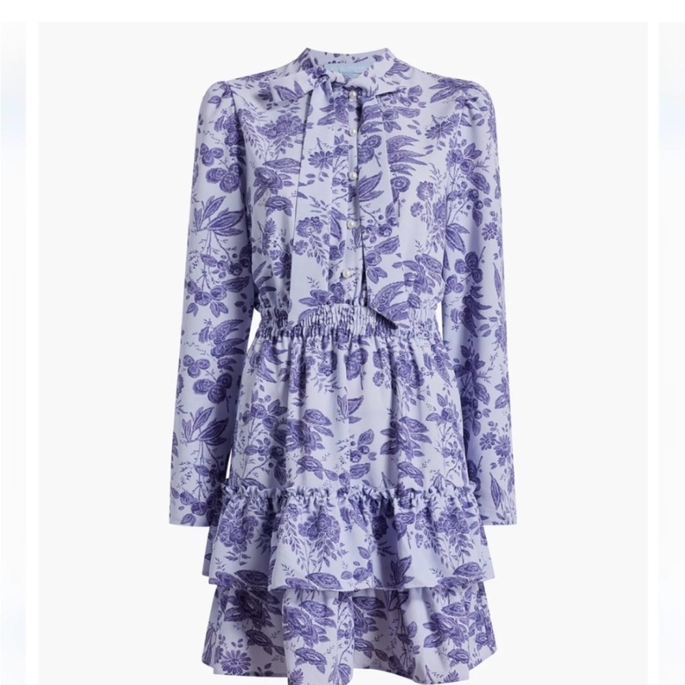 NWT Hill House Talia Dress in Lilac Tonal Floral Crepe L